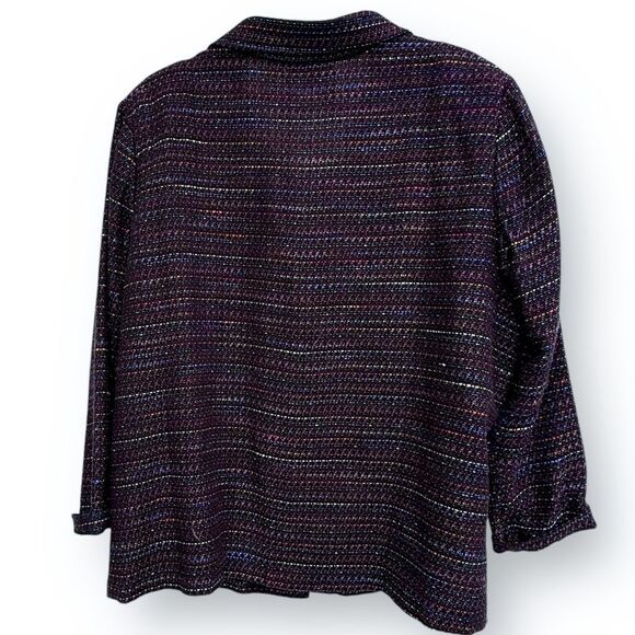 Blair Multi-color Purple Shimmering Blazer Jacket Party Business Women’s size XL - Picture 4 of 13